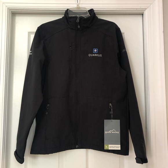 Red Hat Eddie Bauer Men’s Shaded Crosshatch Soft Shell Black Jacket - Picture 11 of 16